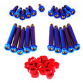 ZSPEC titanium shoulder-bolt timing covers fasteners with red bushings for Nissan 300ZX Z32 engine upgrade.