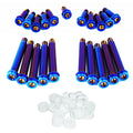 ZSPEC titanium shoulder-bolt timing cover fasteners with red bushings for Nissan 300ZX Z32 engine repair or customization.