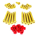 ZSPEC Design titanium shoulder-bolt timing covers fasteners with red bushings for Nissan 300ZX Z32 engine.
