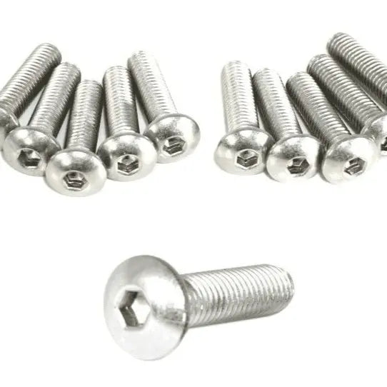 Set of 10 ZSPEC stainless steel M5x20mm button-head fasteners, metric SUS304 screws, for durable, secure fastening applications.