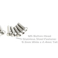 Set of 10 ZSPEC Design M5x20mm stainless steel button-head fasteners, metric SUS304, ideal for industrial and mechanical applications.