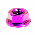 Silver ZSPEC M8-1.25 metric flare nut made of titanium Grade-5, designed for precise automotive or industrial applications.