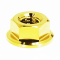 Silver ZSPEC M8-1.25 metric flare nut made of titanium Grade-5, designed for automotive and mechanical applications.