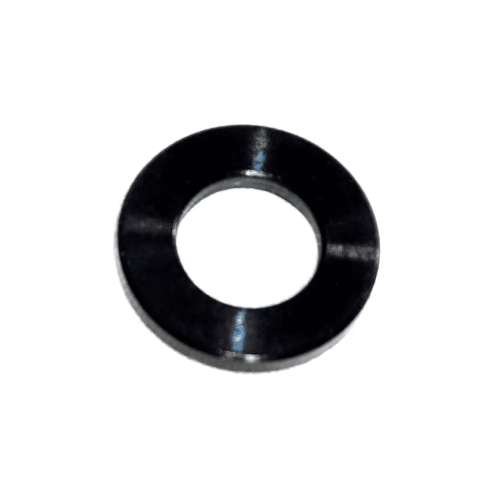 ZSPEC Design silver M8 metric flat washer made of Grade 5 titanium, shown in close-up, sold individually.