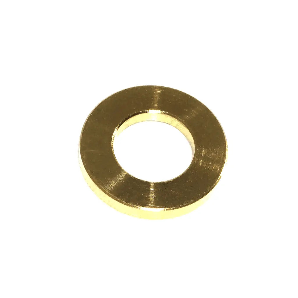 Silver ZSPEC Design M8 metric flat washer made of Grade-5 titanium, shown in close-up detail.