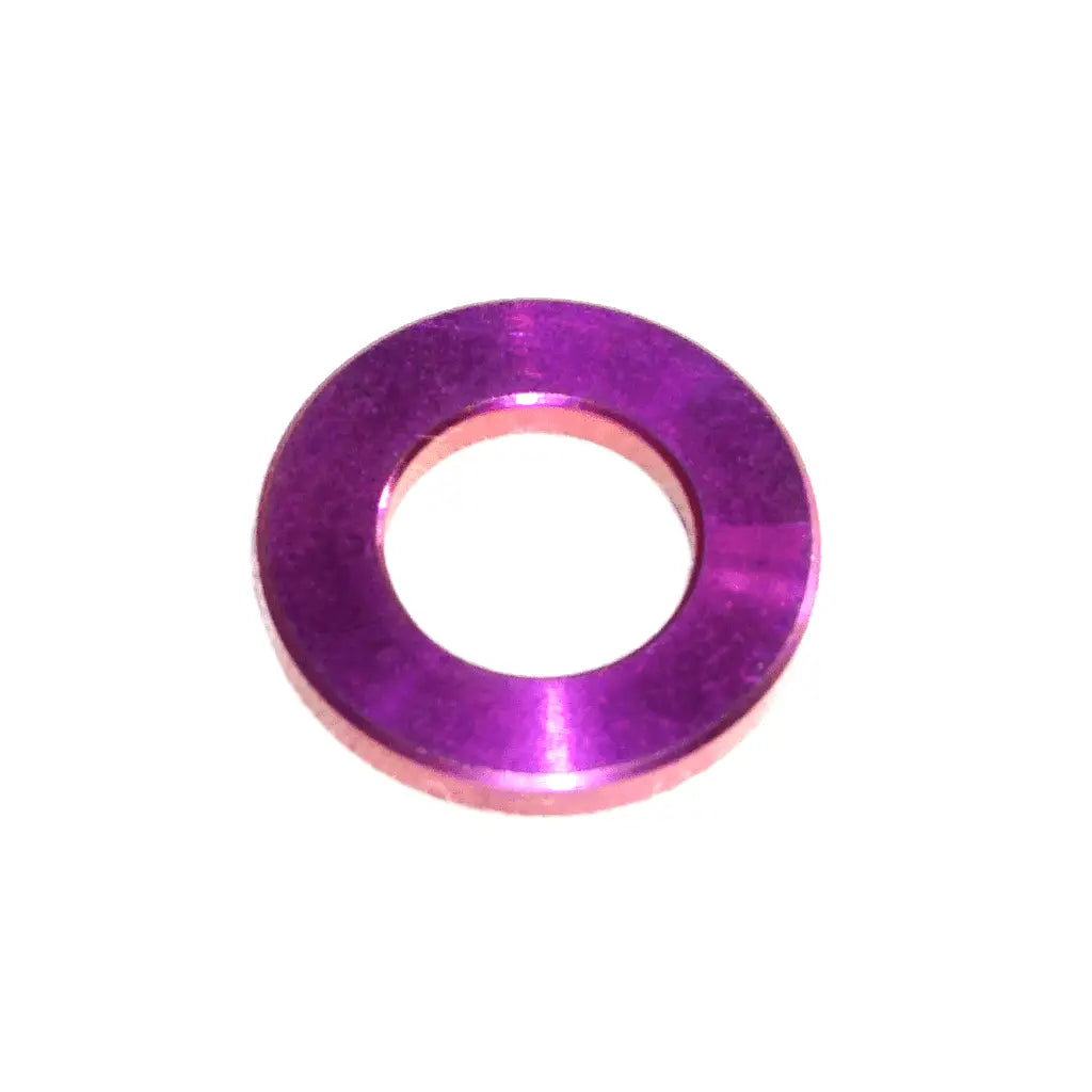 Silver ZSPEC Design M8 Titanium Grade-5 flat washer, metric size, shown in close-up with smooth finish and precise edges.