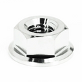 Silver ZSPEC Design shock tower flare nuts for Nissan Z32 300ZX, Grade-5 titanium, automotive suspension upgrade