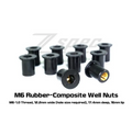 Set of 10 ZSPEC Design titanium M6x25mm shank shoulder bolts and rivet nuts, stainless steel, with well or rivet nut features.