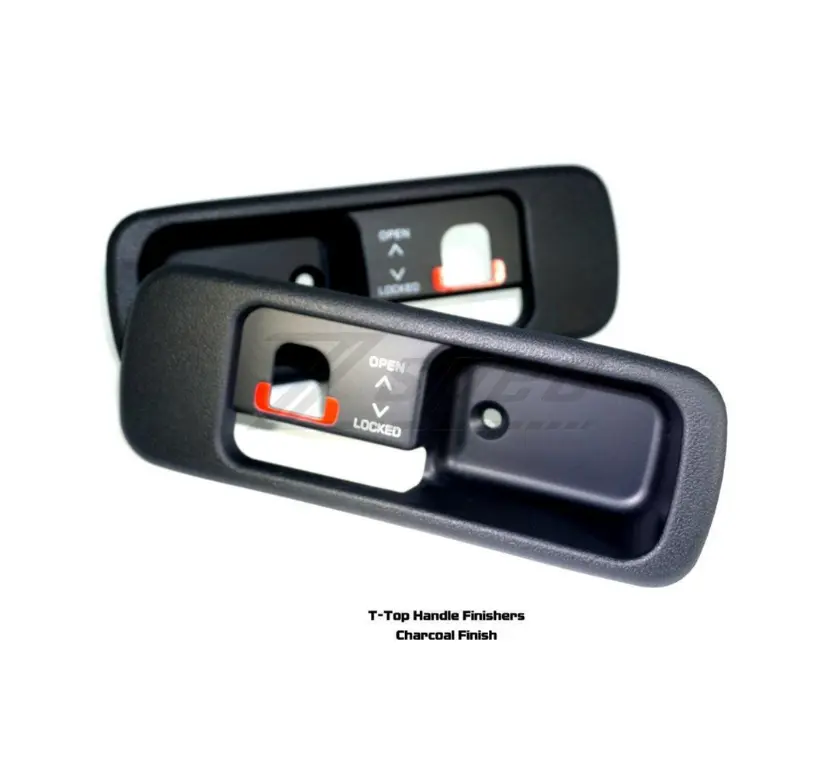 ZSPEC Design T-Top Handle Finisher Set for Nissan Z32 300ZX with non-locking T-tops, in tan finish, for interior detailing.