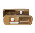 ZSPEC Design T-Top Handle Finisher Set for Nissan Z32 300ZX with non-locking T-tops, tan color and detailed finish.
