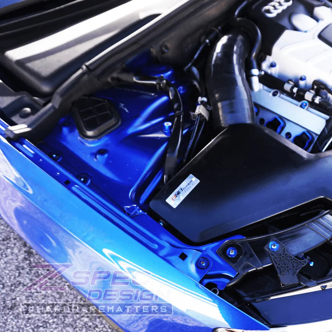 ZSPEC Stage 3 Dress Up Bolts® titanium fastener kit for Audi S5 B8 EA837 3.0L, showcasing hardware fasteners with a sleek finish.