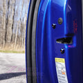 Titanium door striker and latch fastener kit for Audi S5 B8 EA837 3.0L, featuring ZSPEC Design LLC hardware fasteners.