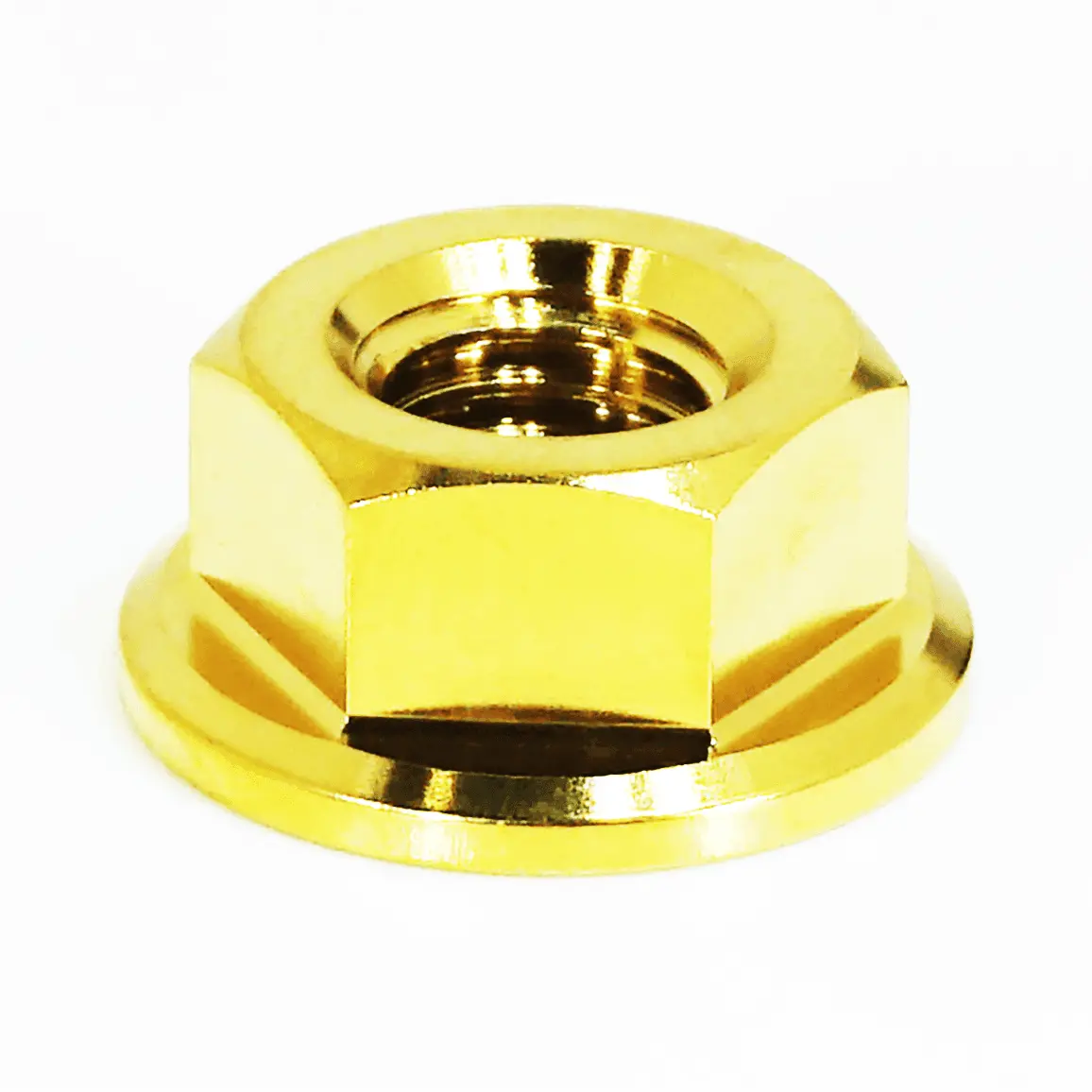 ZSPEC Design Grade-5 titanium shock tower nuts for Nissan 350z, G35, 370z, G37, RZ34, or Q models, in gold flare finish