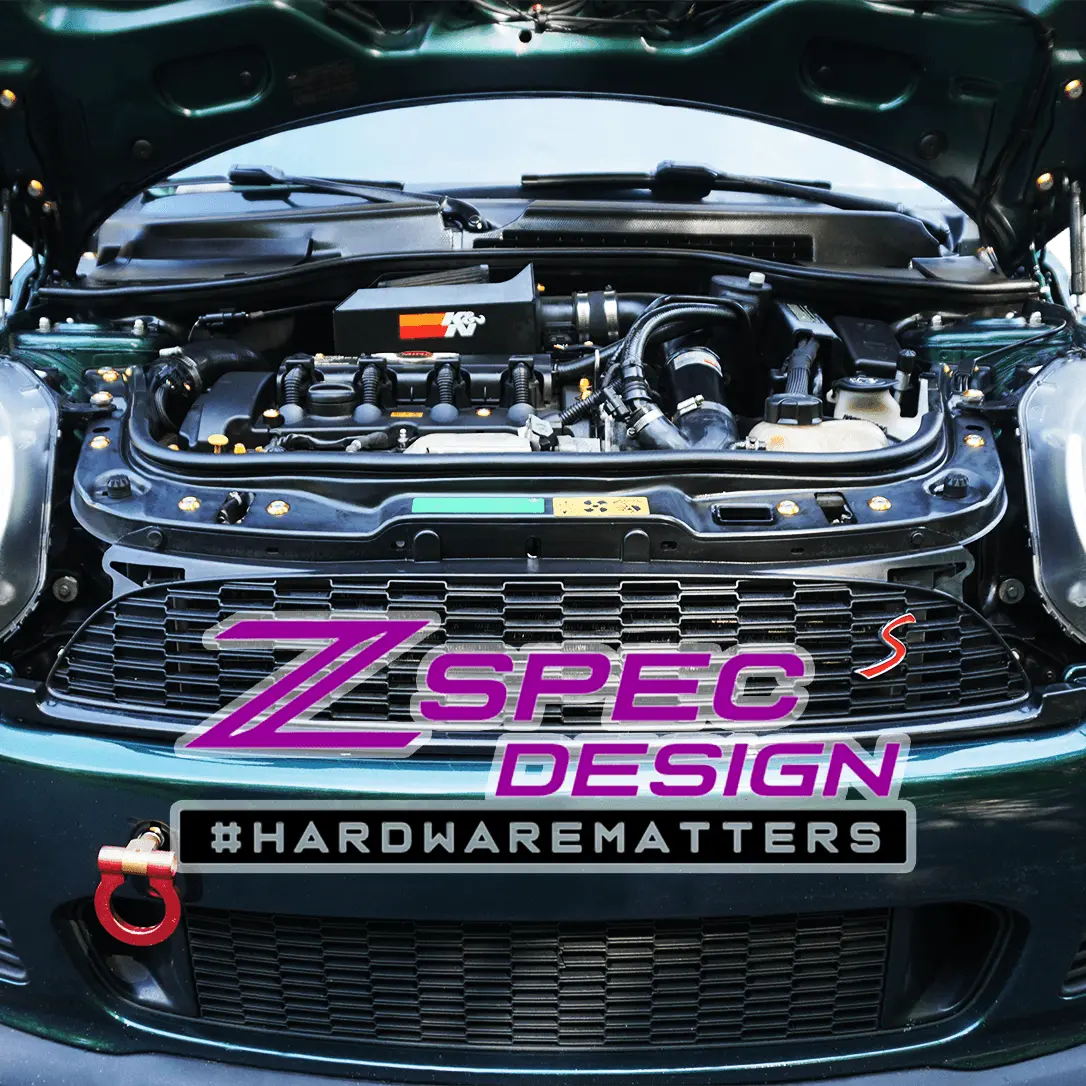 ZSPEC "Stage 3" Dress Up Bolts® Fastener Kit for 2006-2013 Mini R56 Cooper hatch and hard-top, stainless steel and billet construction.