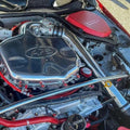 ZSPEC Nissan 350z VQ35DE plenum fastener kit installed, stainless steel and billet fasteners for OEM length engine assembly.