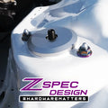 ZSPEC Design Grade-5 titanium shock tower flare nuts for Nissan Z32 300ZX, shown with a burned finish.