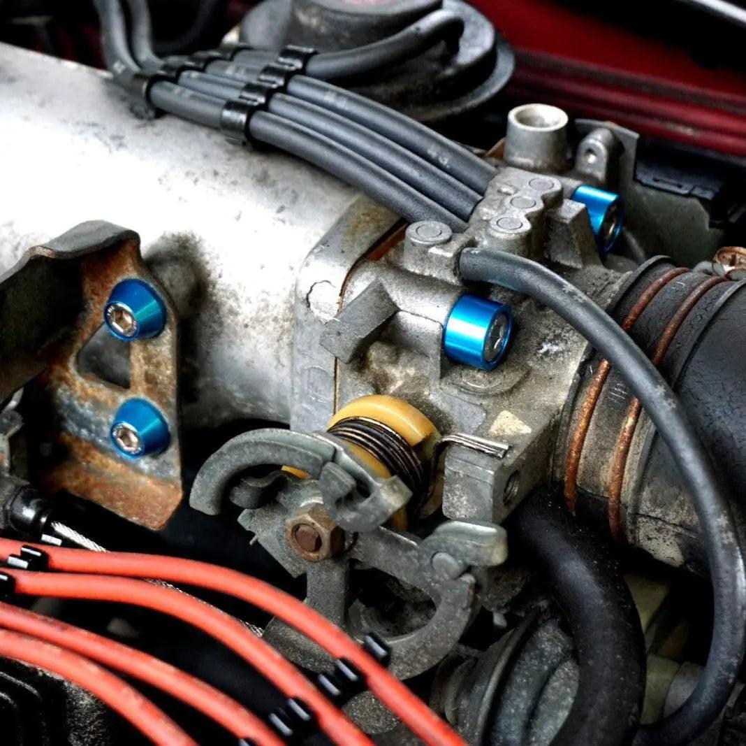 ZSPEC Stage 3 Dress Up Bolts® Fastener Kit for 1989-1993 Toyota Celica 5S-FE, stainless steel and billet fasteners.